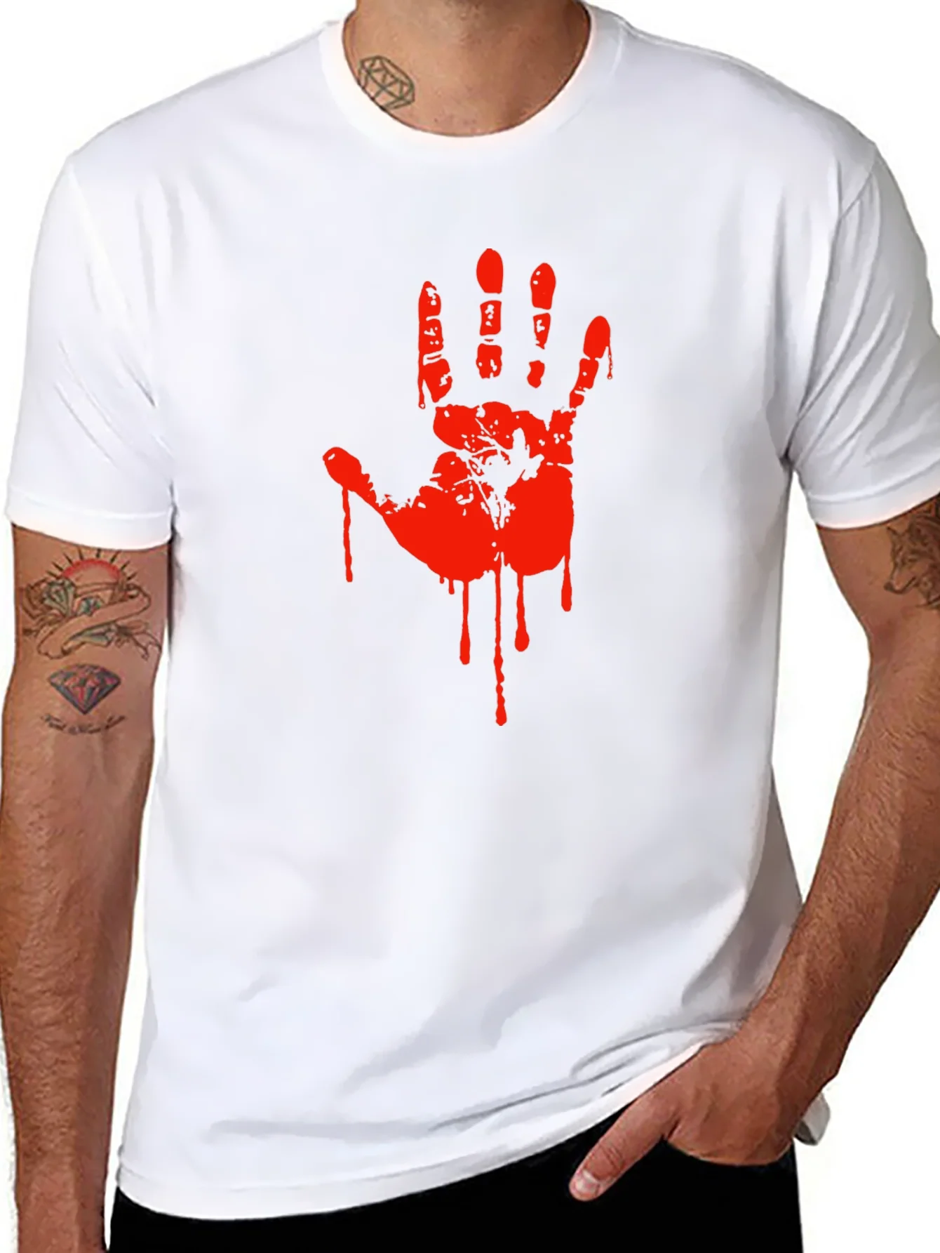 Bloody Handprint Graphic T-Shirt