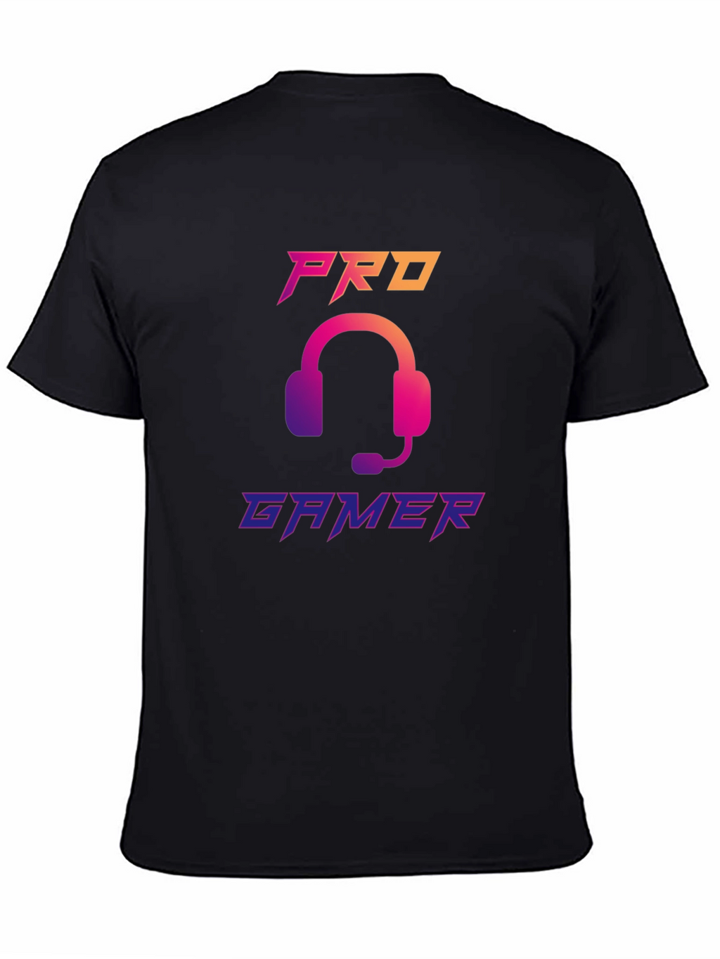Pro Gamer Black T-Shirt with Headset Design