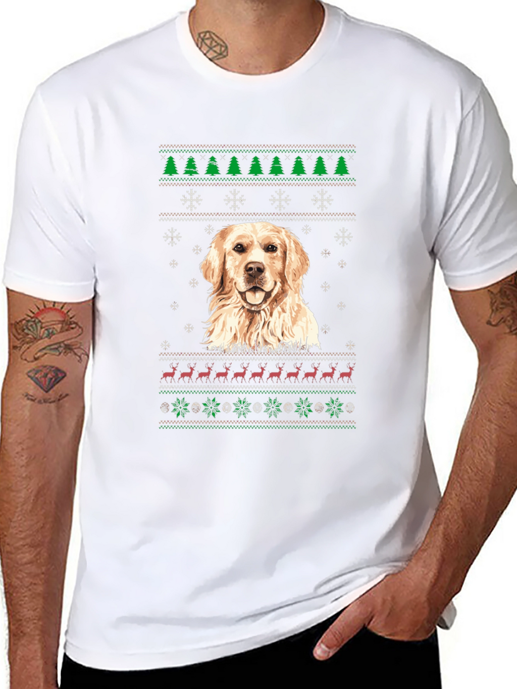 Golden Retriever Christmas Sweater T-Shirt