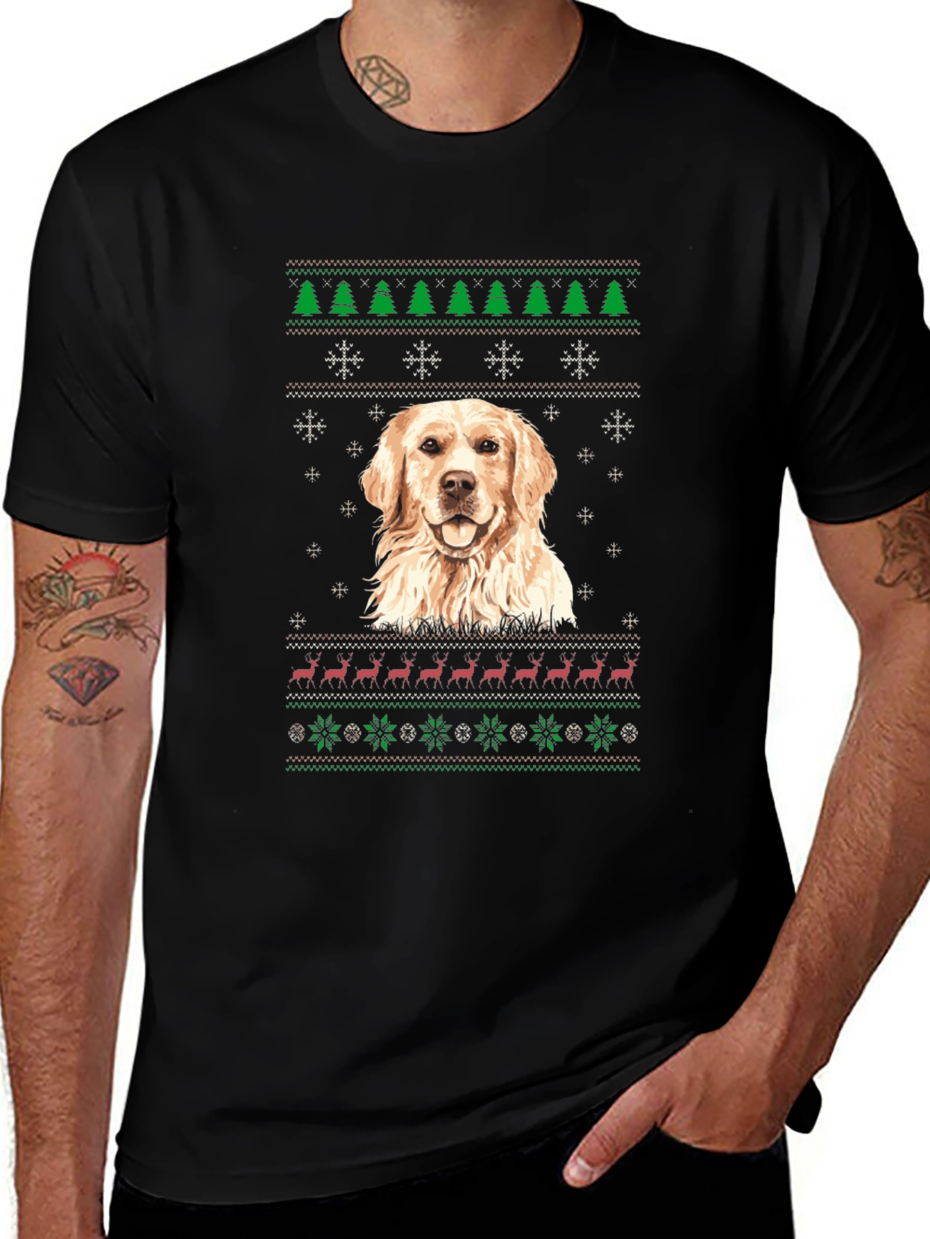 Golden Retriever Christmas Sweater T-Shirt