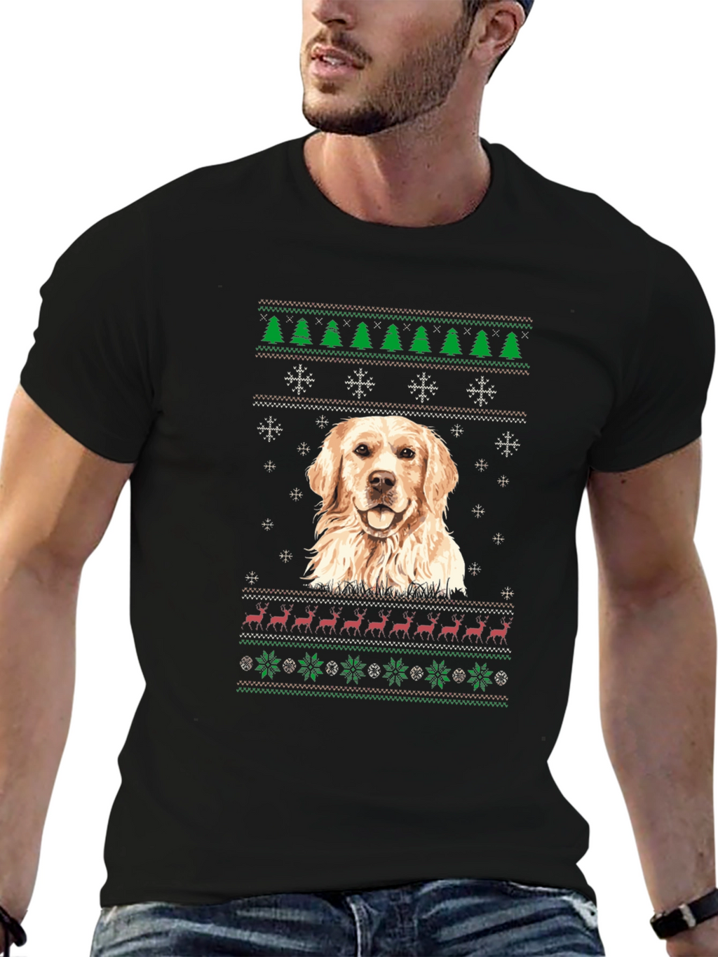 Golden Retriever Christmas Sweater T-Shirt