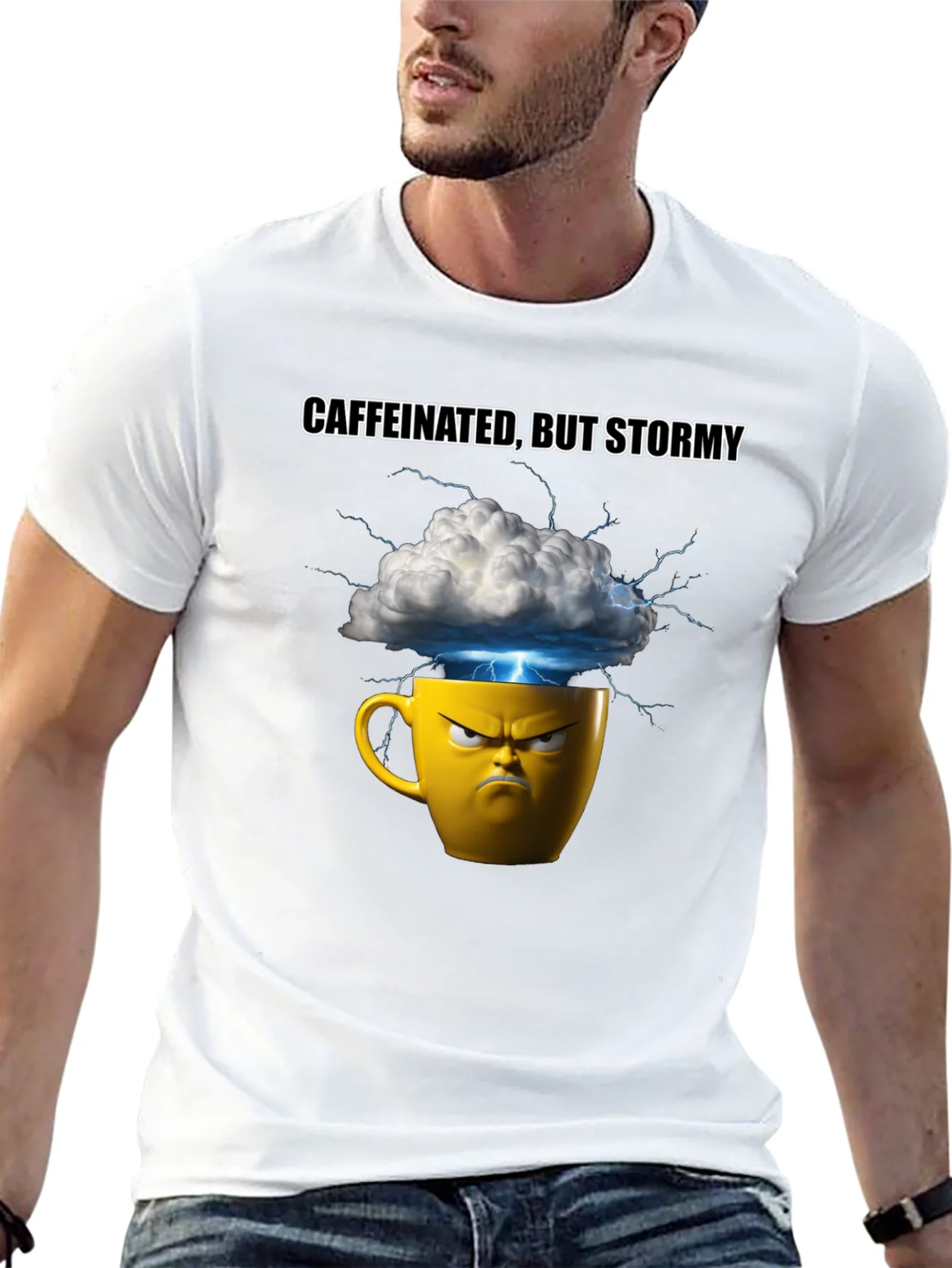 Caffeinated But Stormy Graphic T-Shirt