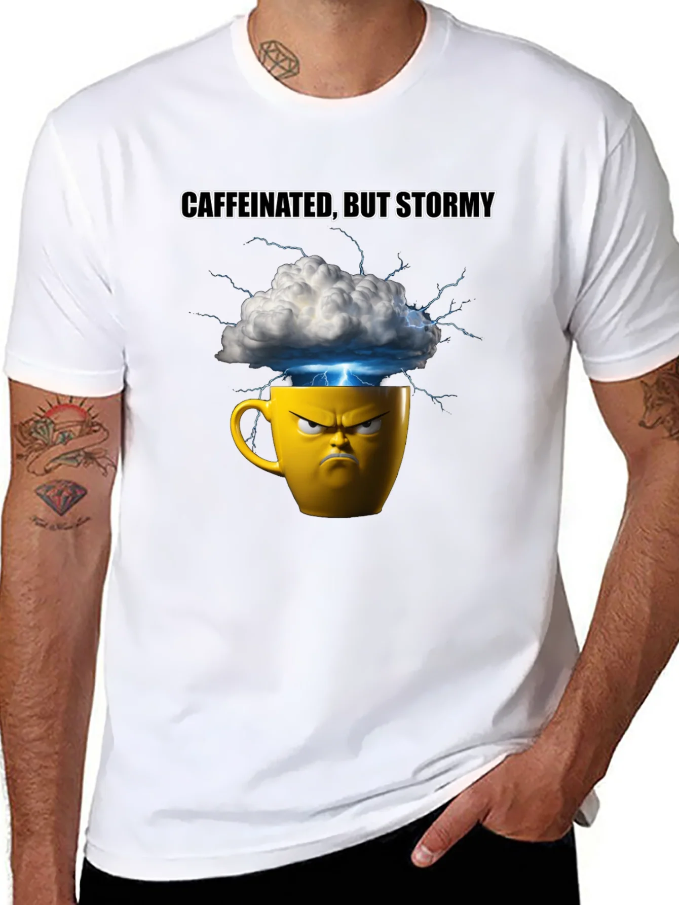 Caffeinated But Stormy Graphic T-Shirt