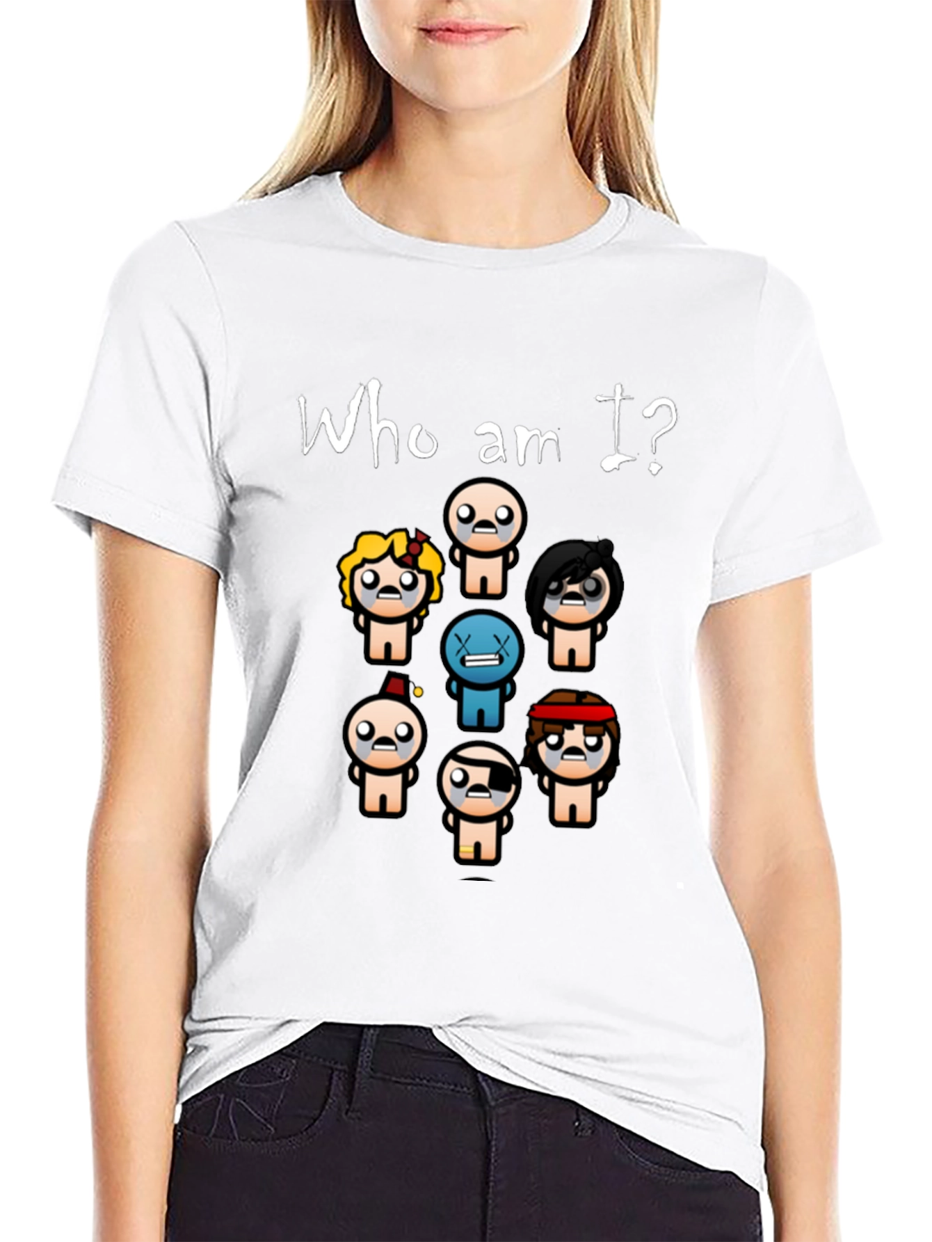 Who am I? T-Shirt - Indie Game Isaac Inspired