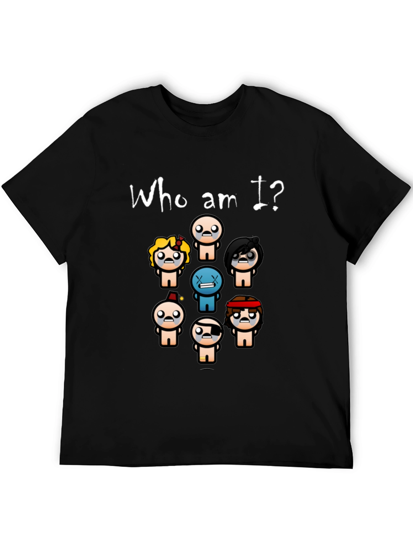 Who am I? T-Shirt - Indie Game Isaac Inspired