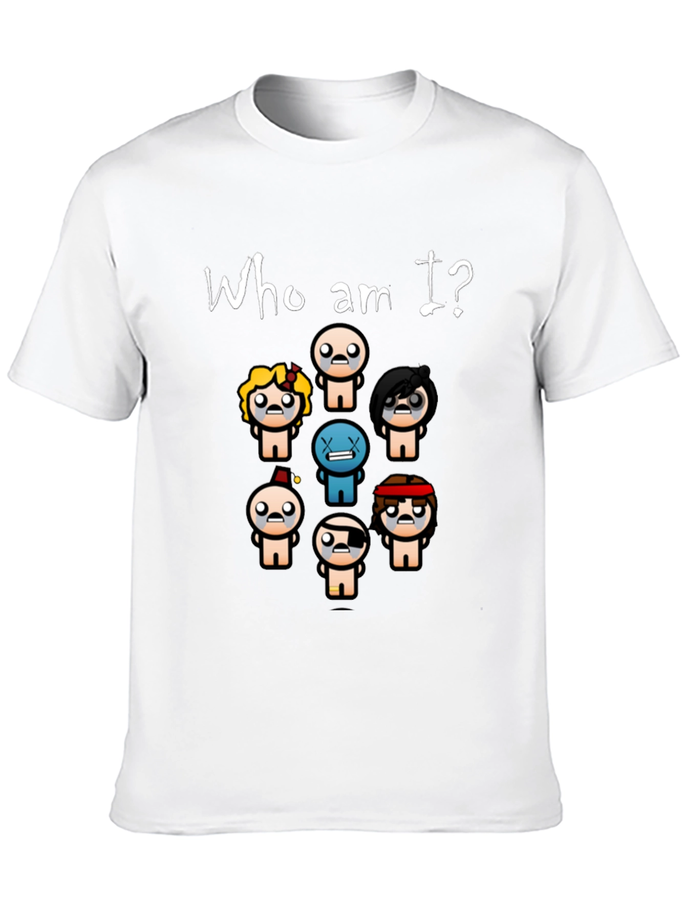 Who am I? T-Shirt - Indie Game Isaac Inspired