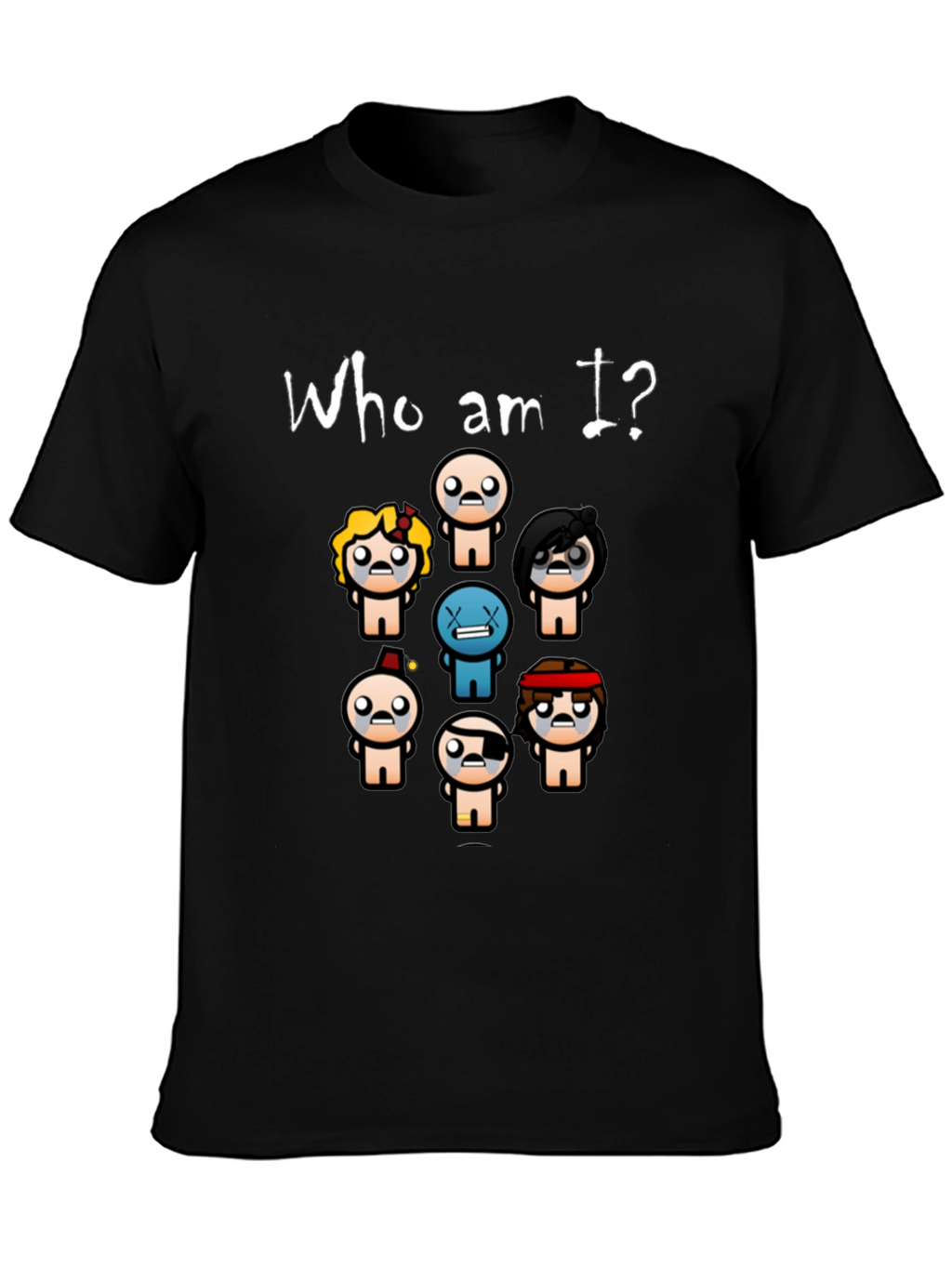 Who am I? T-Shirt - Indie Game Isaac Inspired