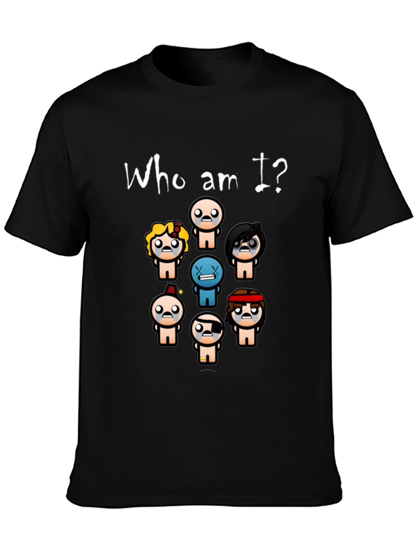 Who am I? T-Shirt - Indie Game Isaac Inspired