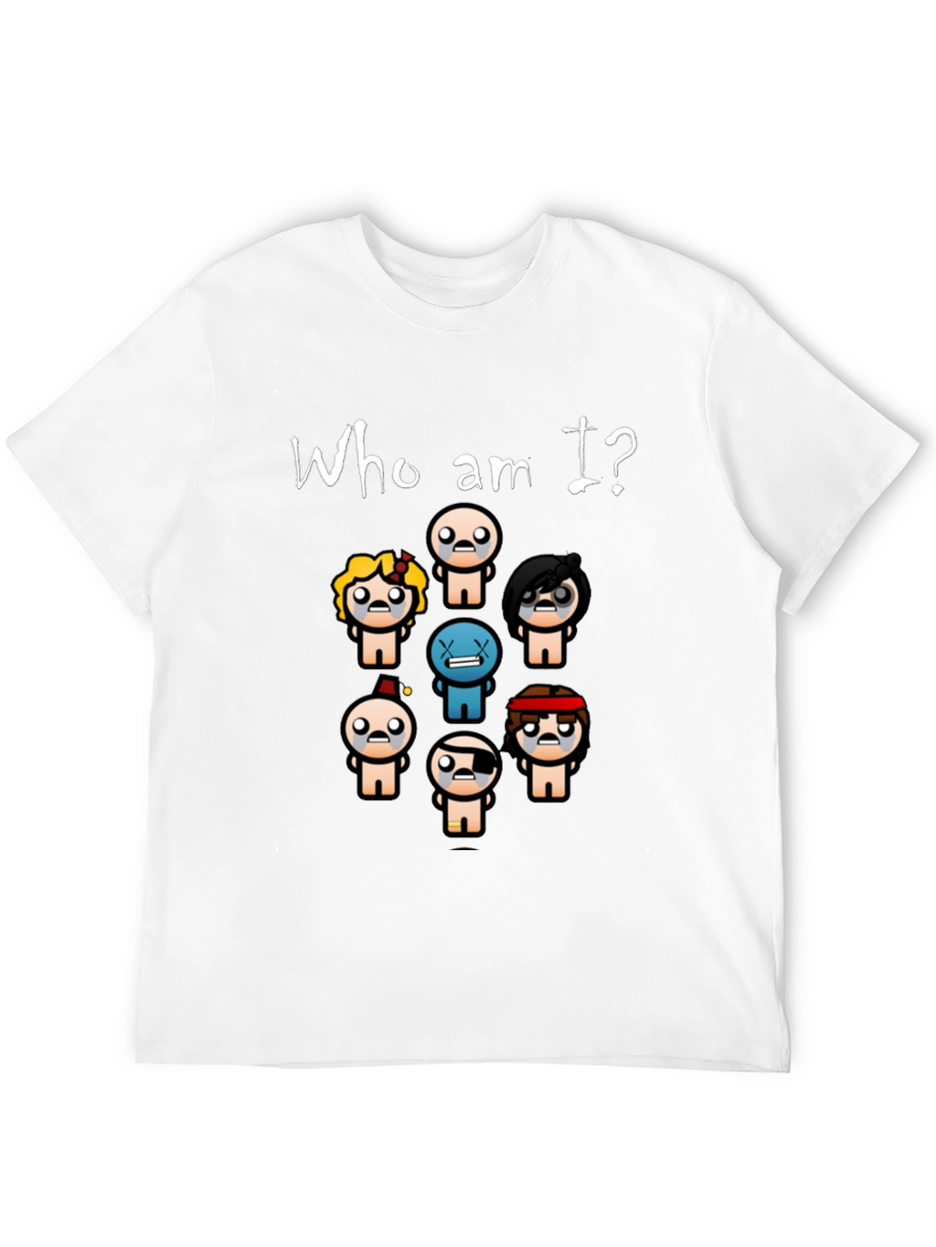 Who am I? T-Shirt - Indie Game Isaac Inspired