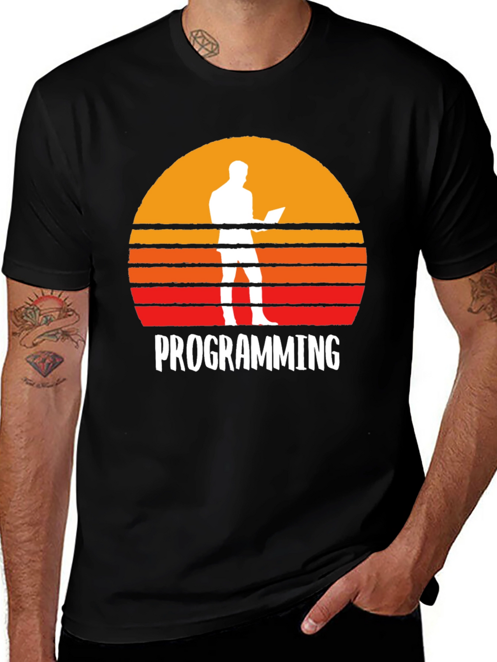 Programming Sunset Graphic T-Shirt - Coder Gift