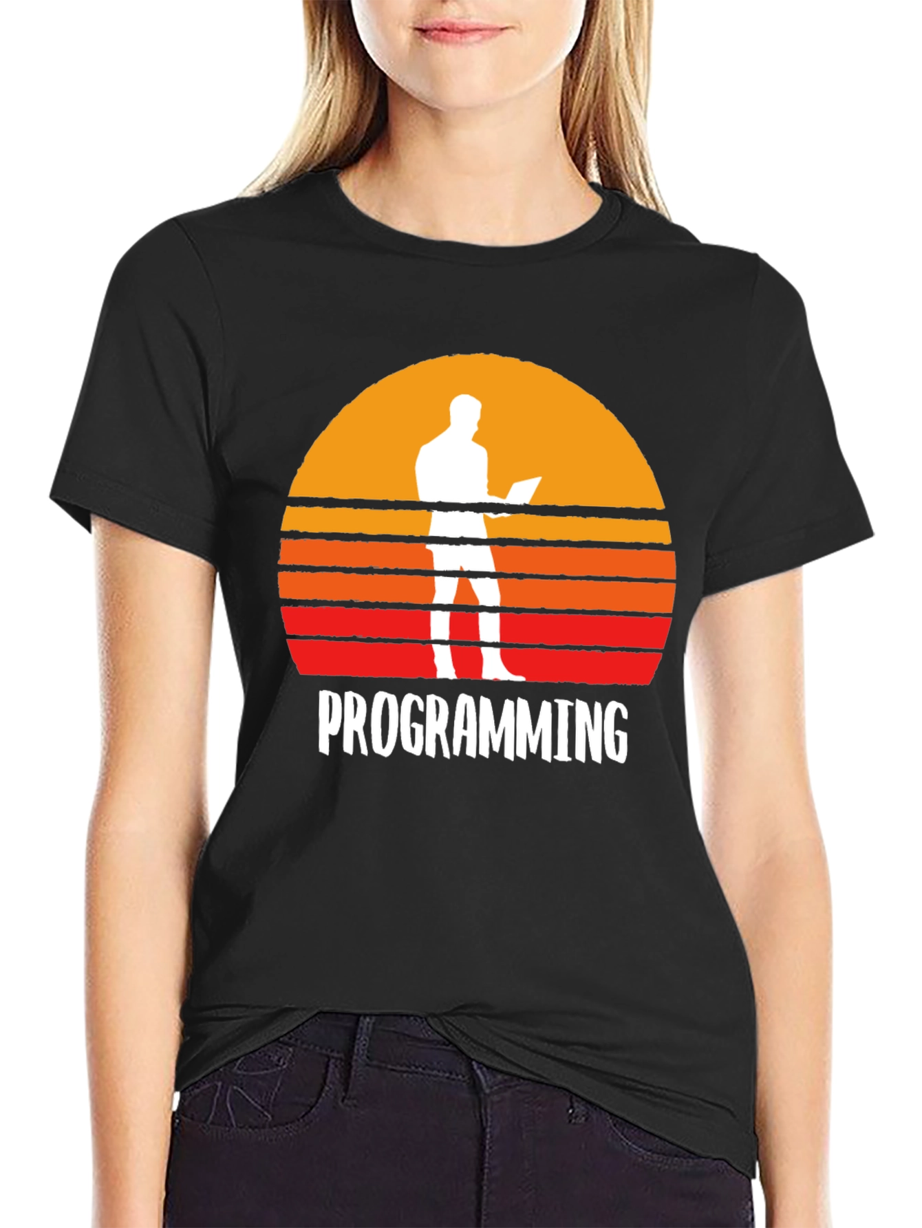 Programming Sunset Graphic T-Shirt - Coder Gift
