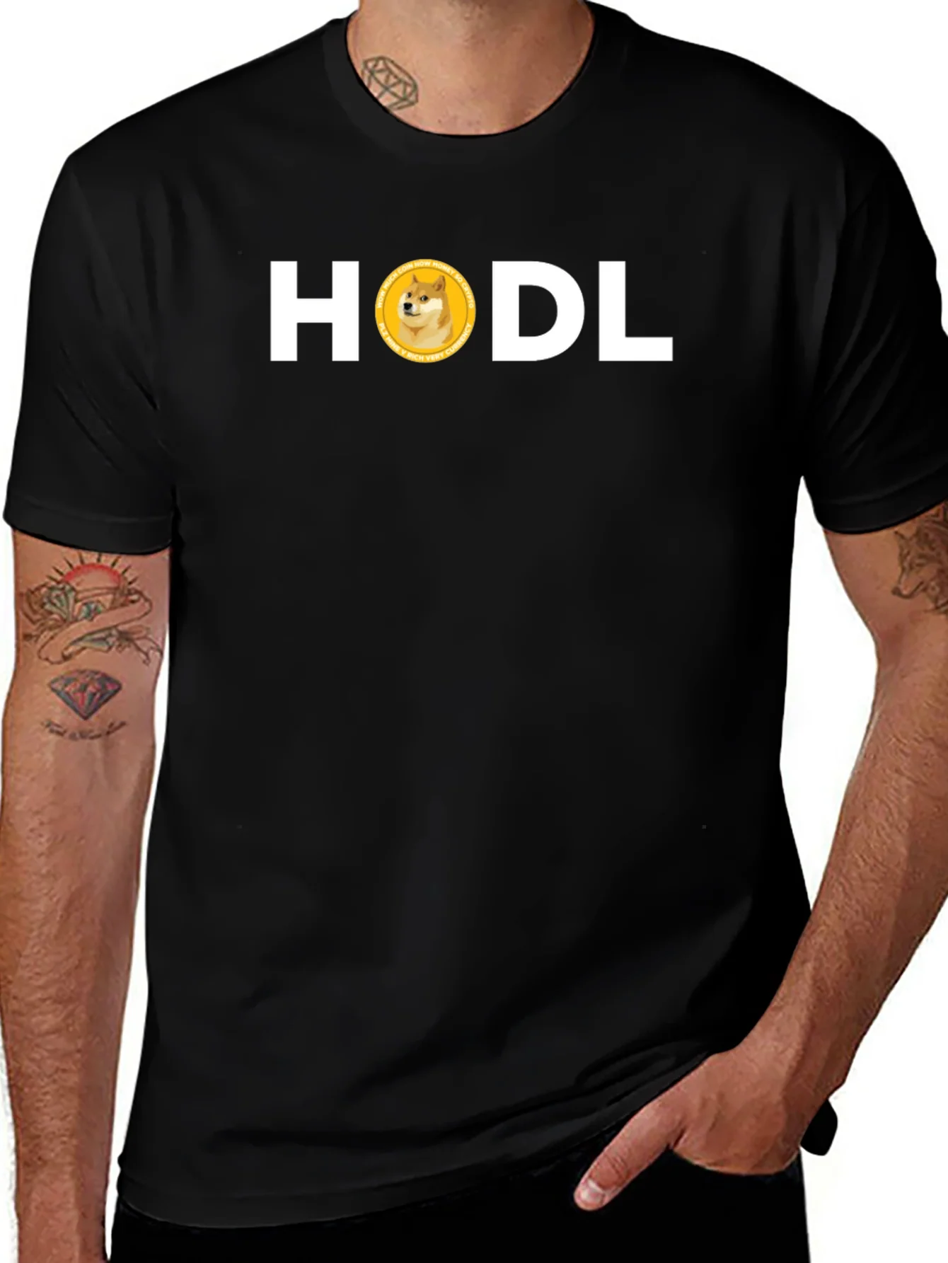 HODL Doge Crypto Black Tee