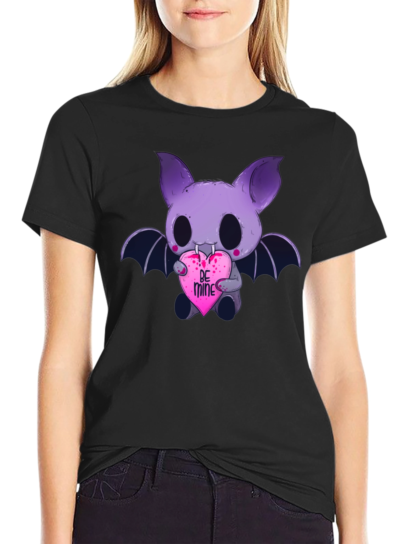 Cute Bat Be Mine Graphic T-Shirt