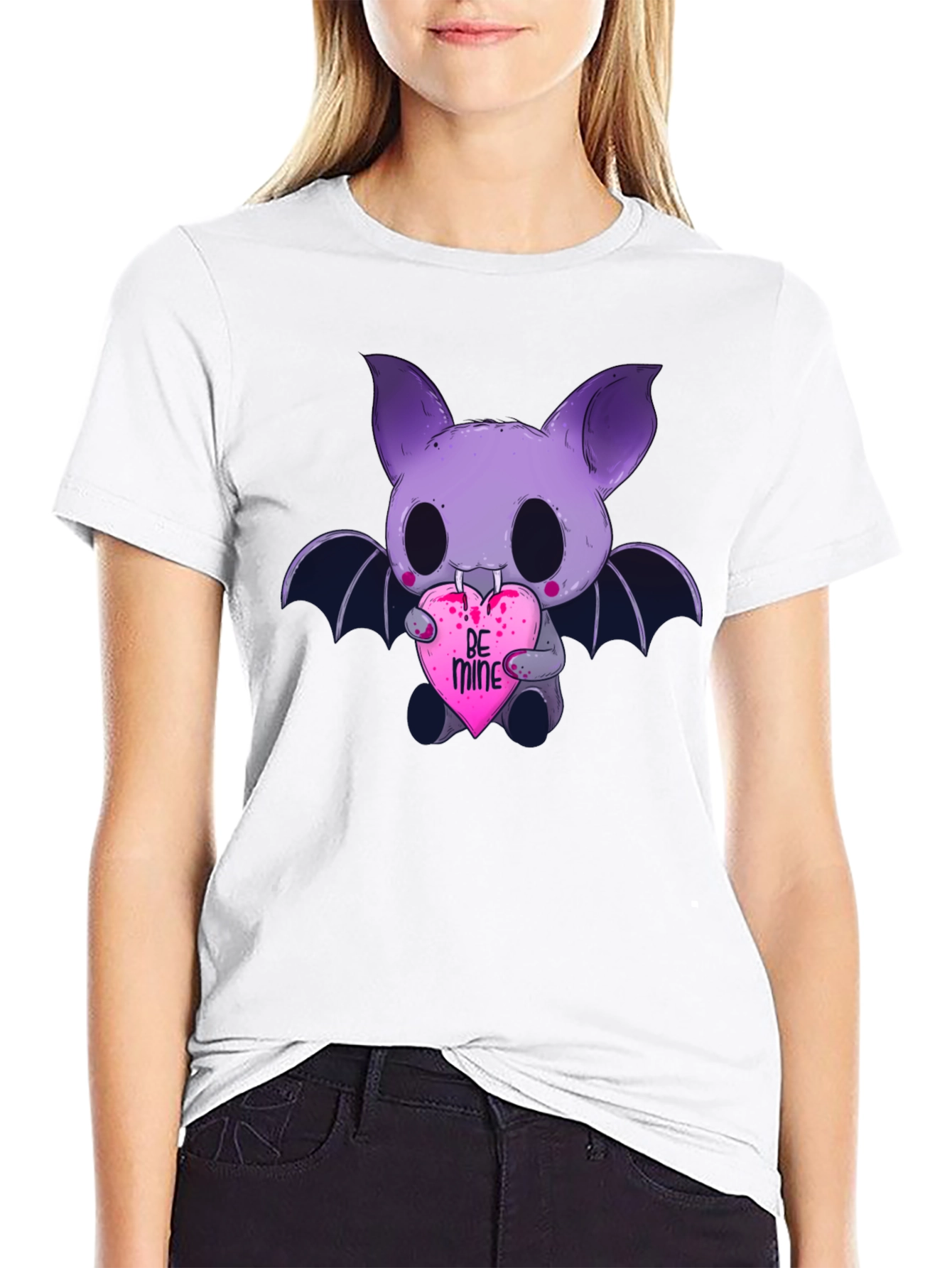 Cute Bat Be Mine Graphic T-Shirt