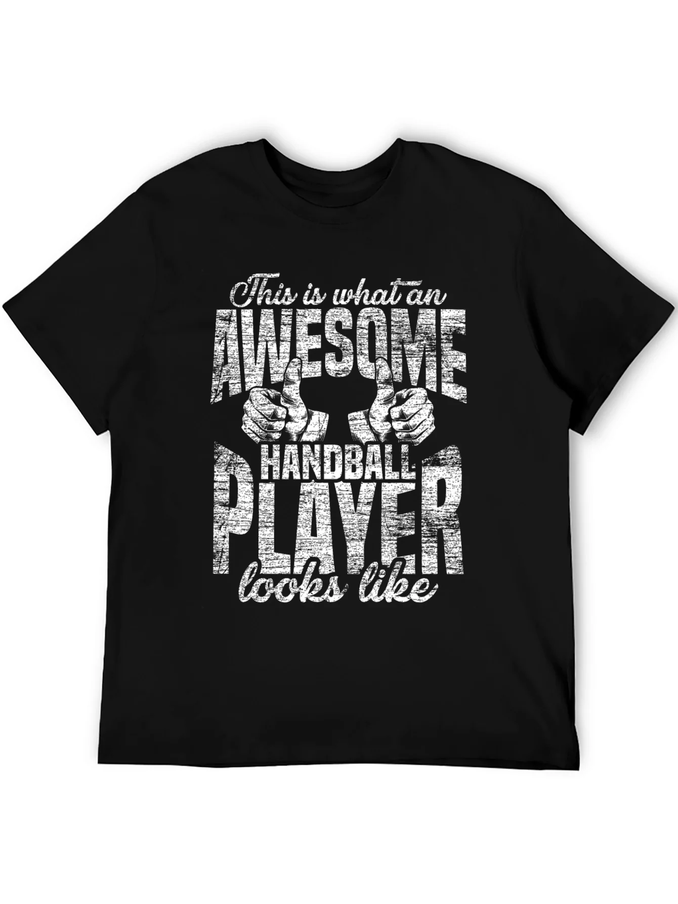 Awesome Handball Player Graphic Tee - Black