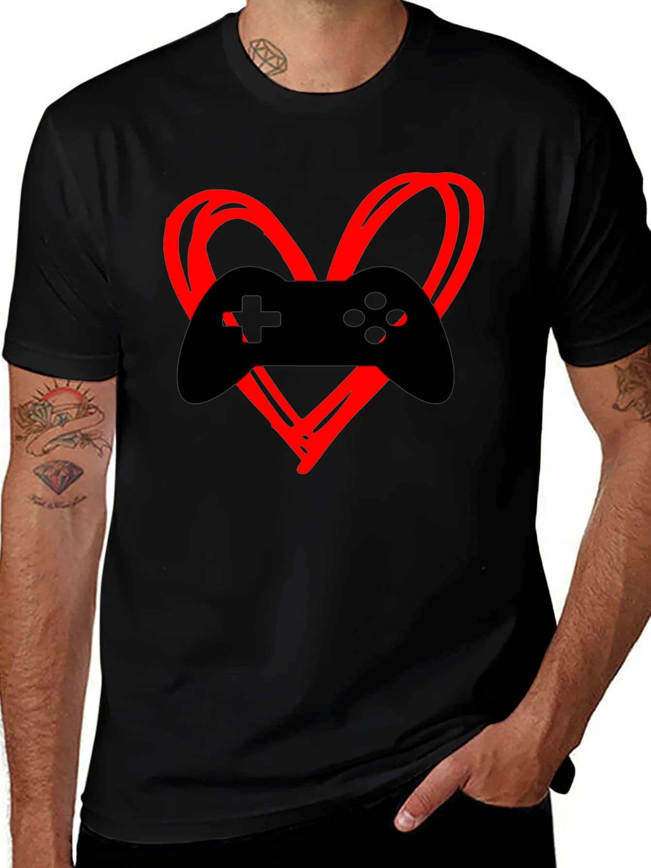 Gamer Heartbeat T-Shirt - Black