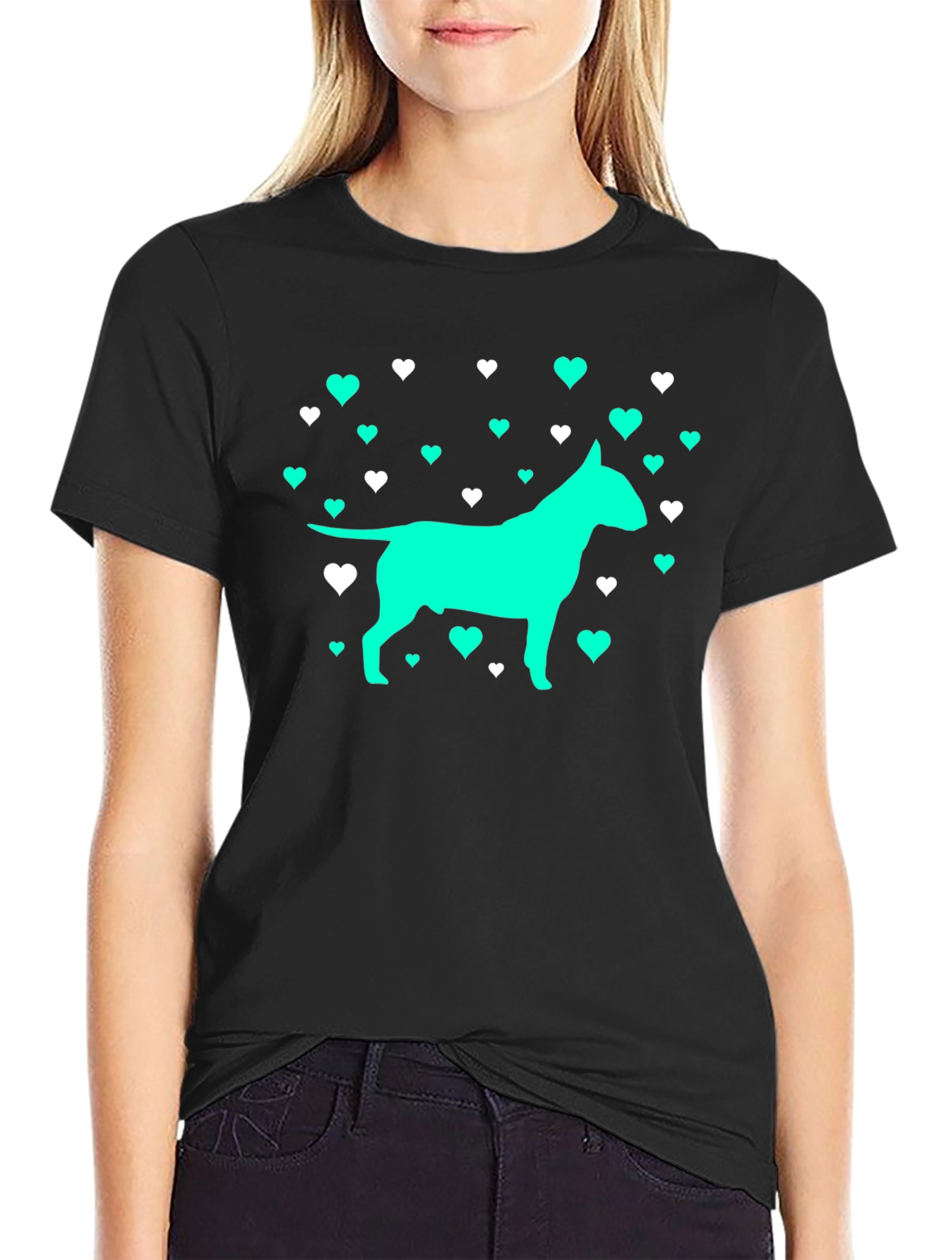 Dog Lover T-Shirt - Heart Bull Terrier Tee