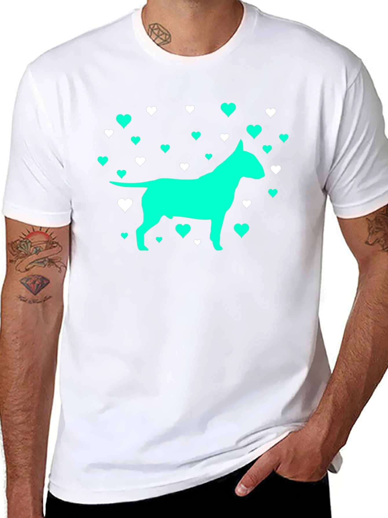 Dog Lover T-Shirt - Heart Bull Terrier Tee
