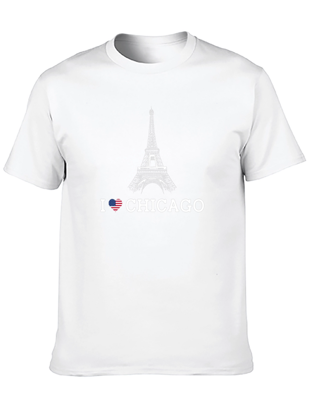 I Love Chicago T-Shirt Eiffel Tower Design