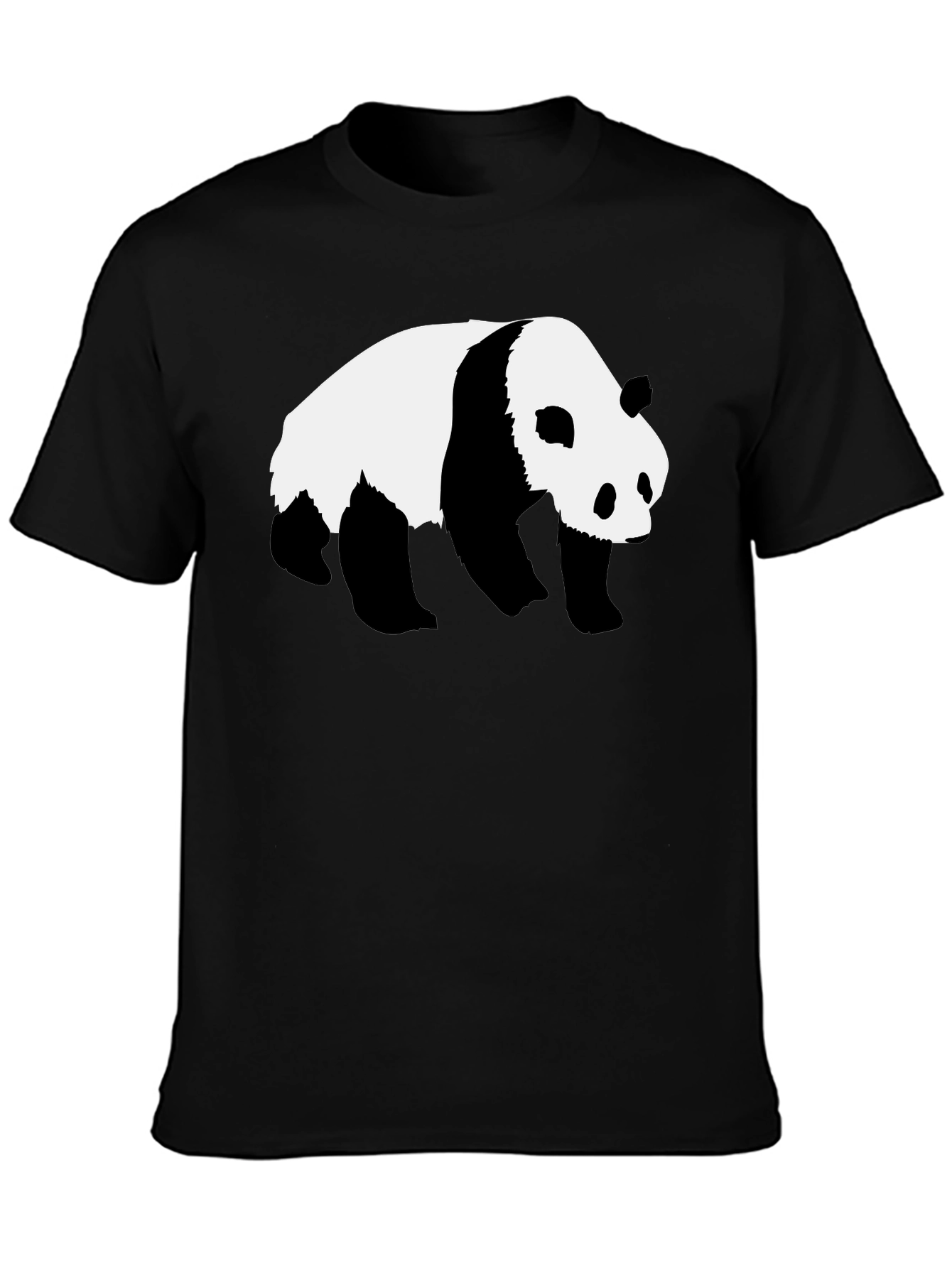 Panda Graphic Tee - Black Cotton T-Shirt