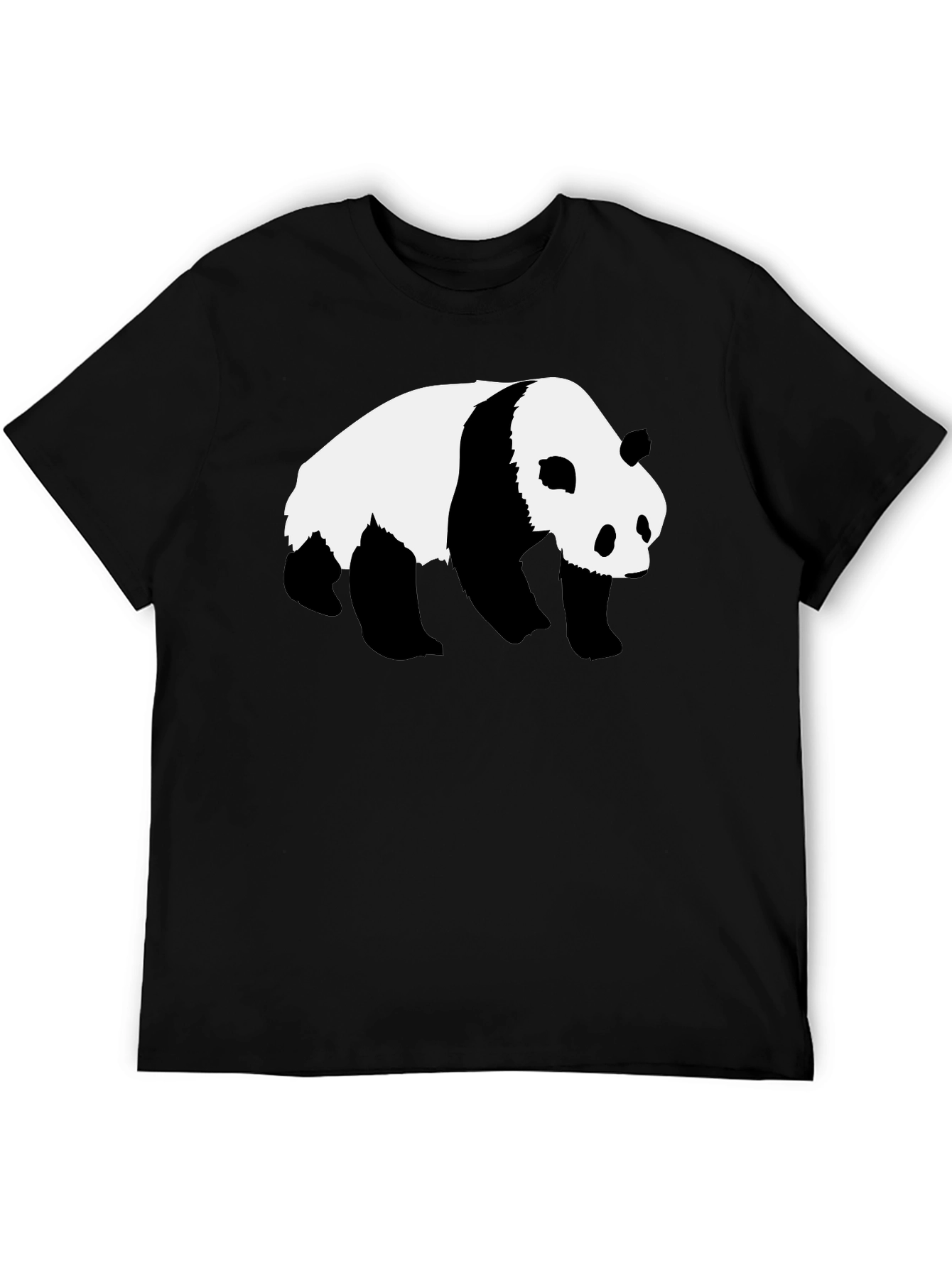 Panda Graphic Tee - Black Cotton T-Shirt