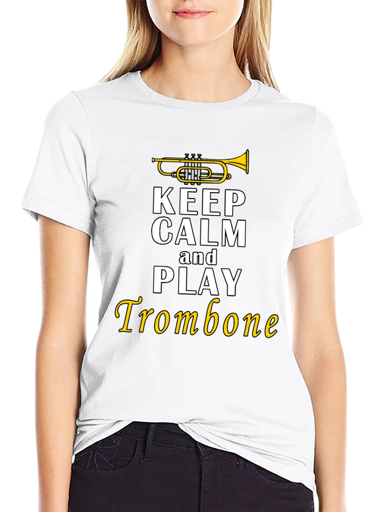 Keep Calm Trombone T-Shirt - Black