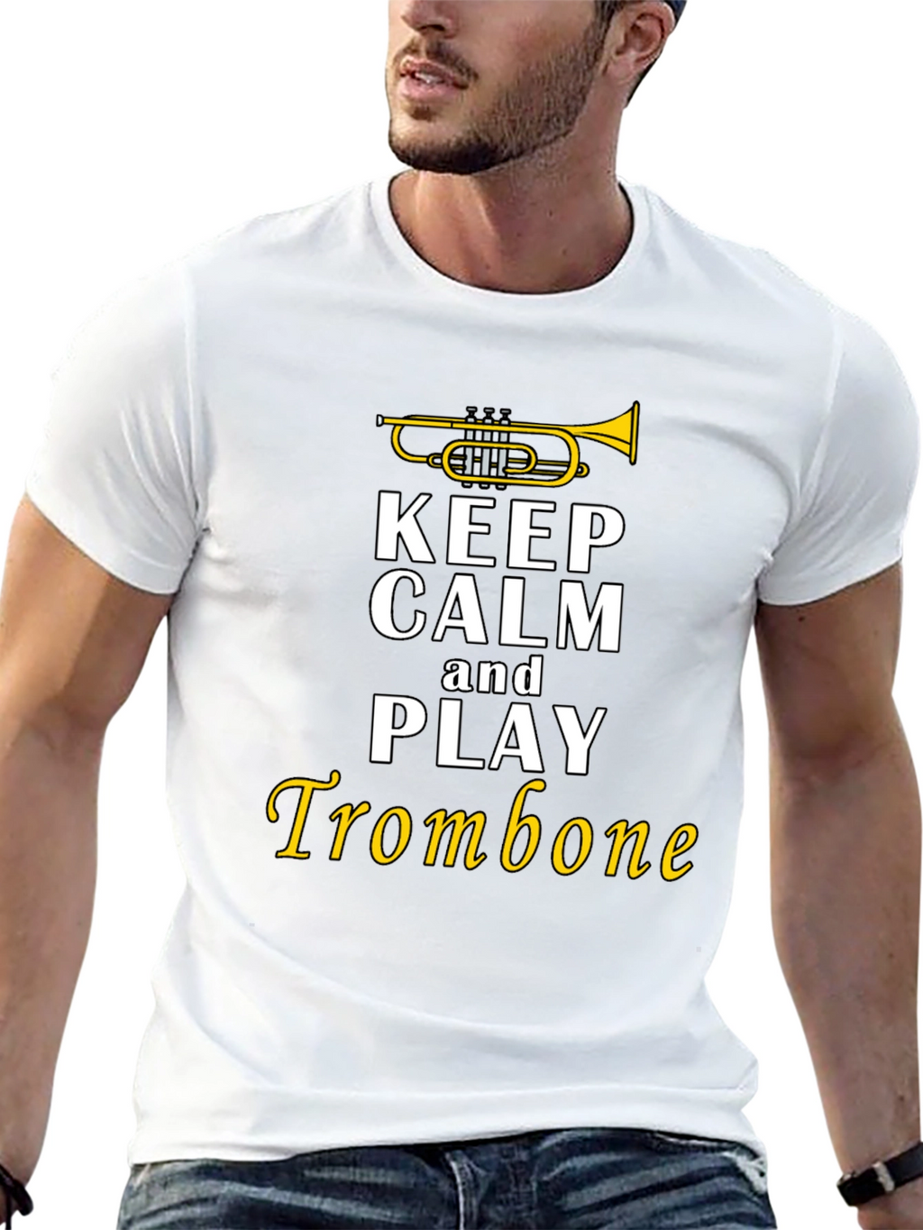 Keep Calm Trombone T-Shirt - Black