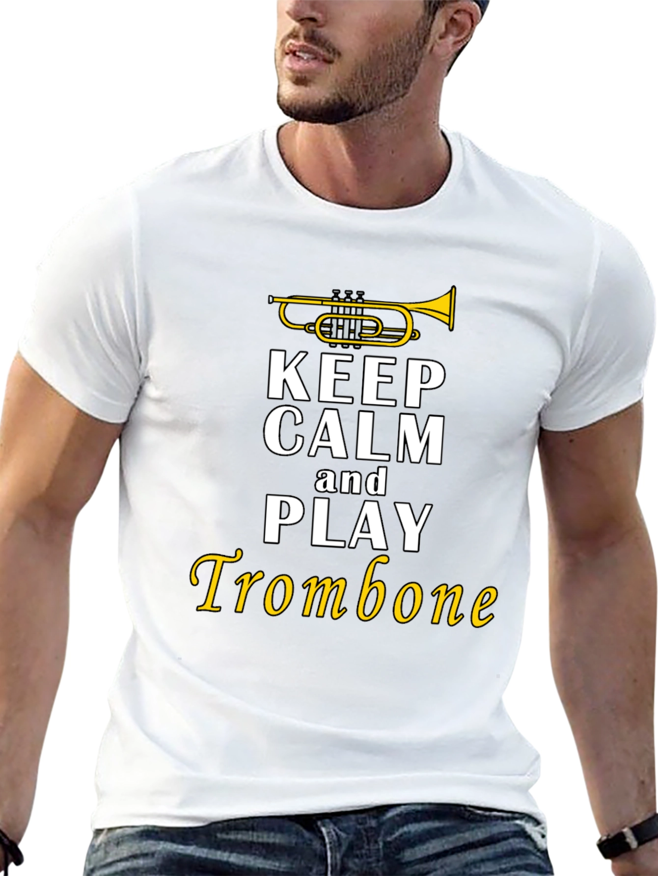 Keep Calm Trombone T-Shirt - Black