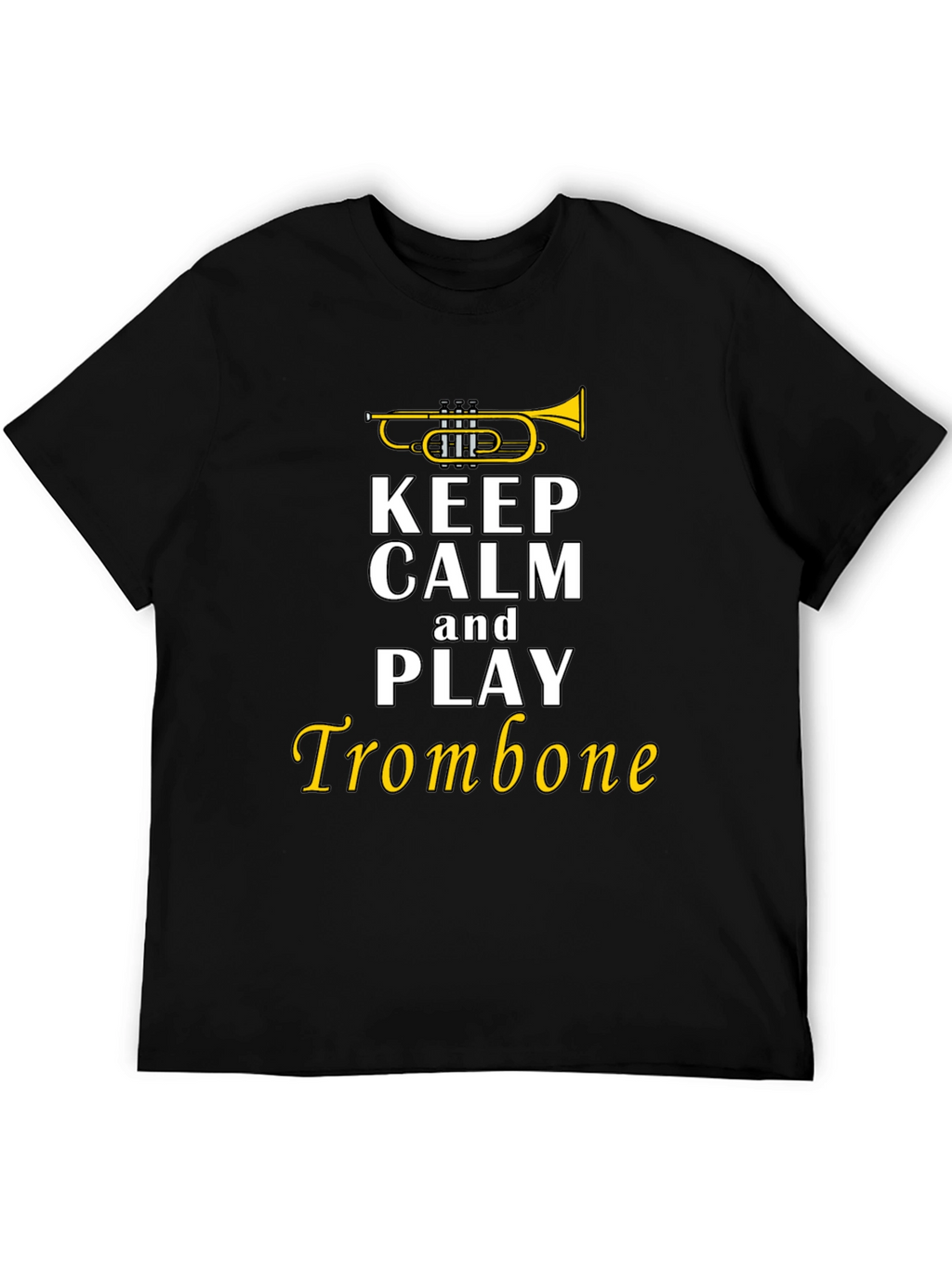 Keep Calm Trombone T-Shirt - Black