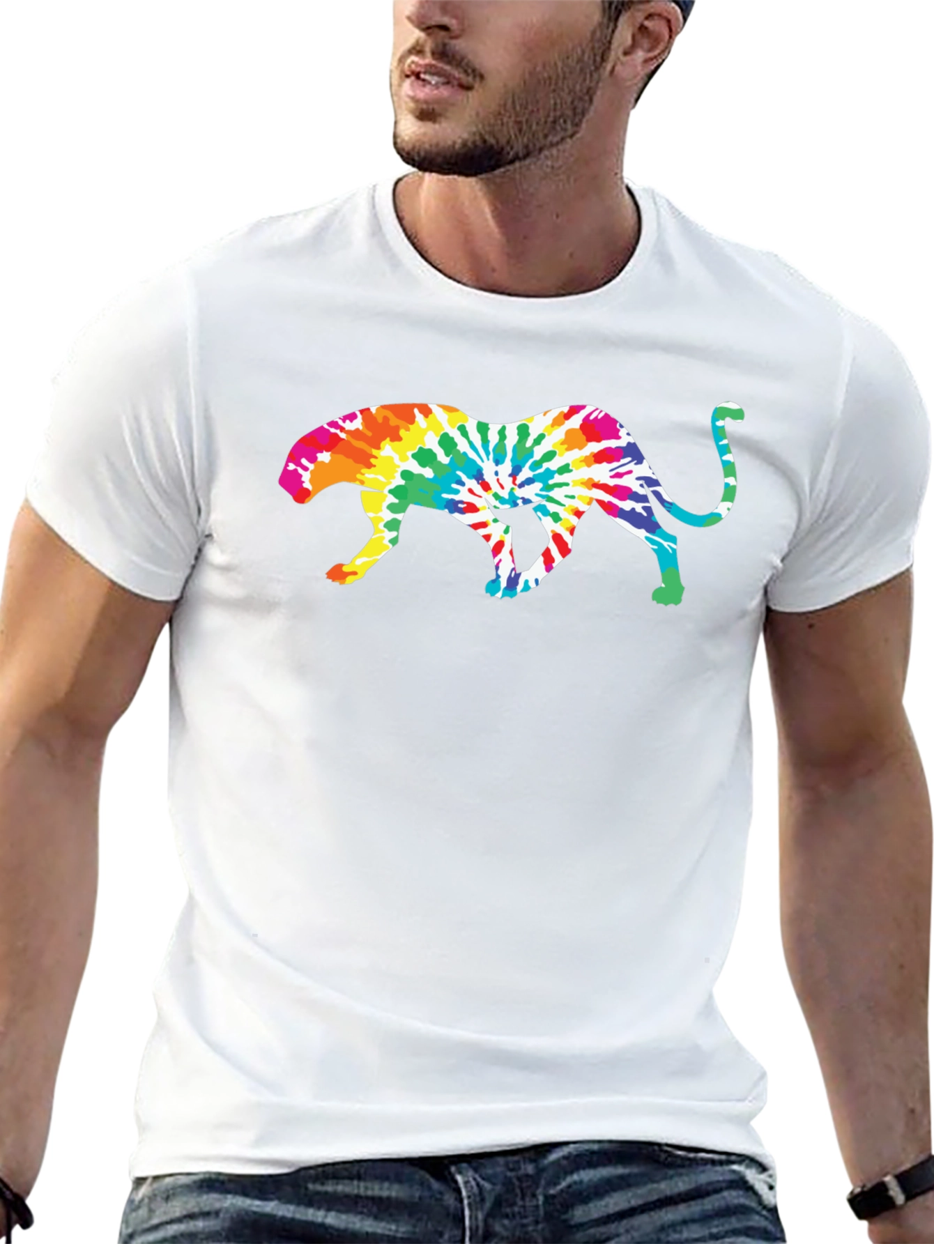 Tie Dye Jaguar Graphic T-Shirt