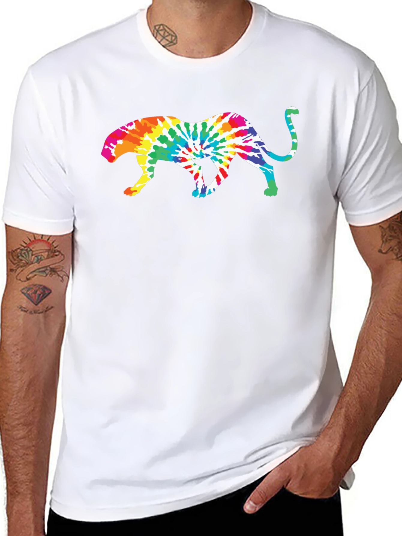 Tie Dye Jaguar Graphic T-Shirt