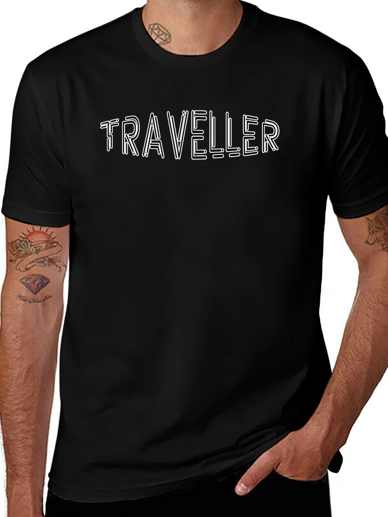 Traveller Graphic Tee - Cool Black T-Shirt