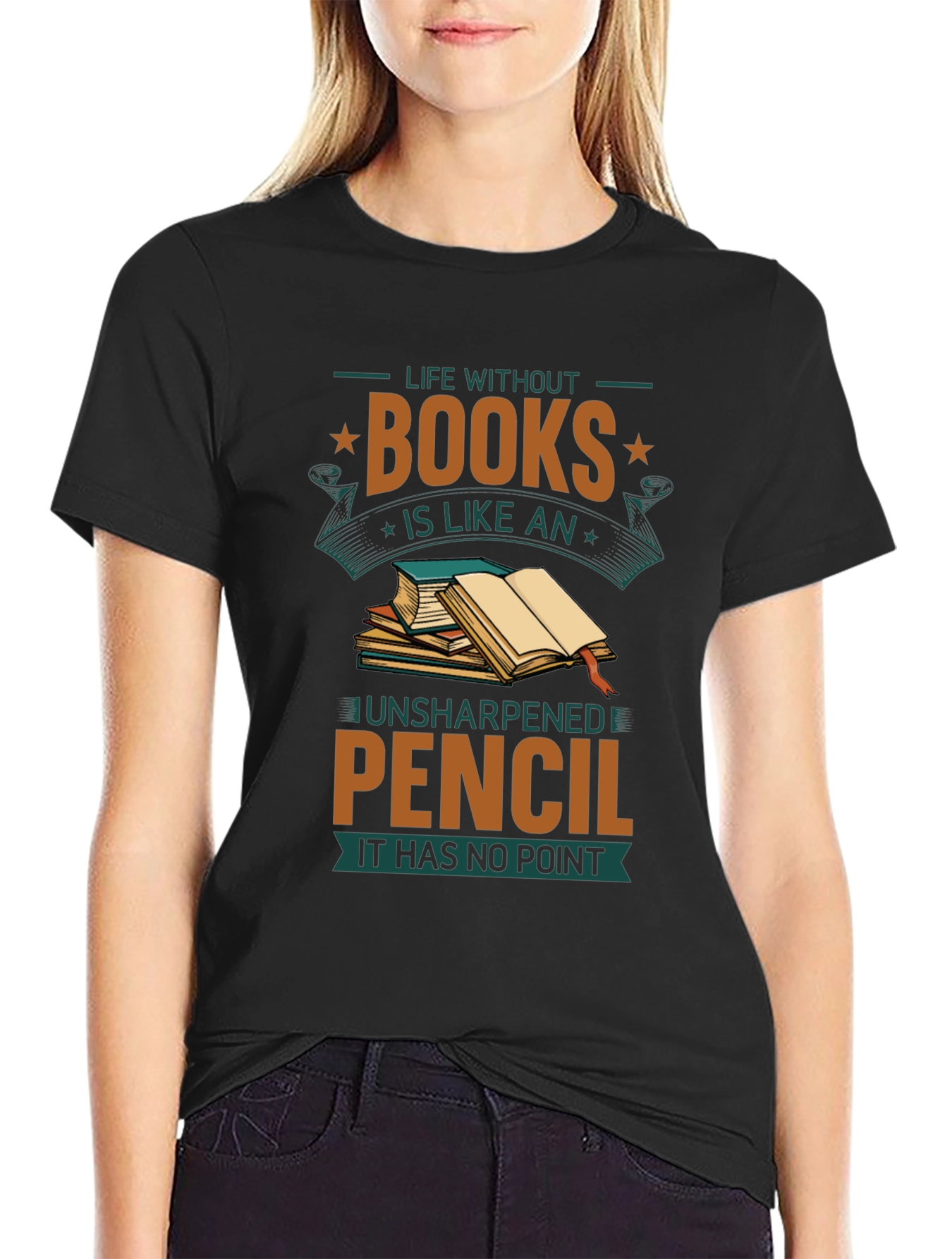 Book Lover T-Shirt: Life Without Books Graphic Tee