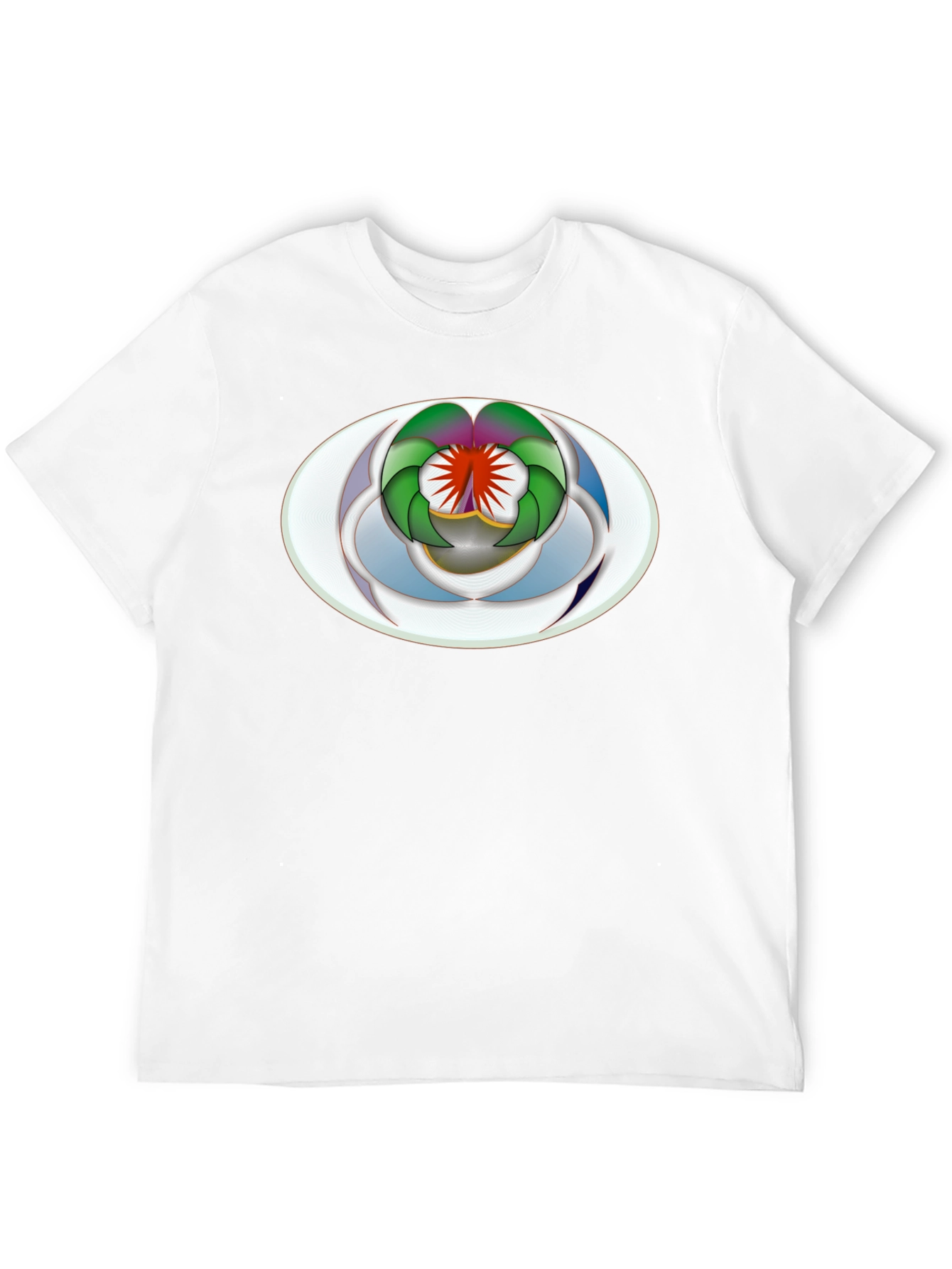 Abstract Oval Design Black T-Shirt