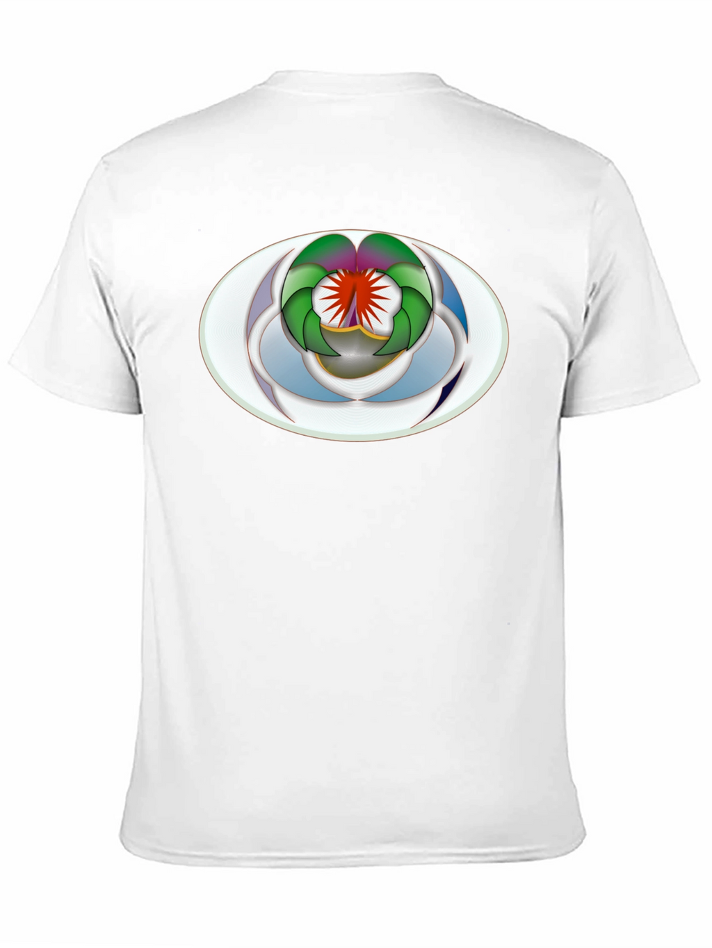 Abstract Oval Design Black T-Shirt