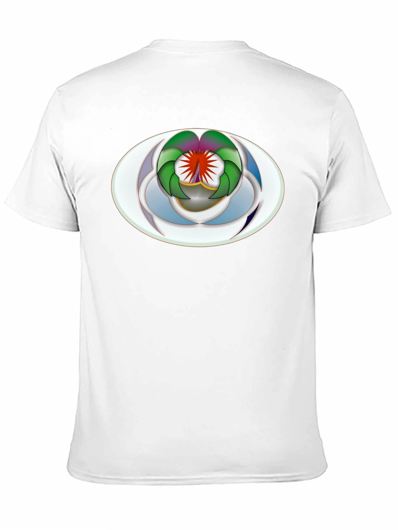 Abstract Oval Design Black T-Shirt