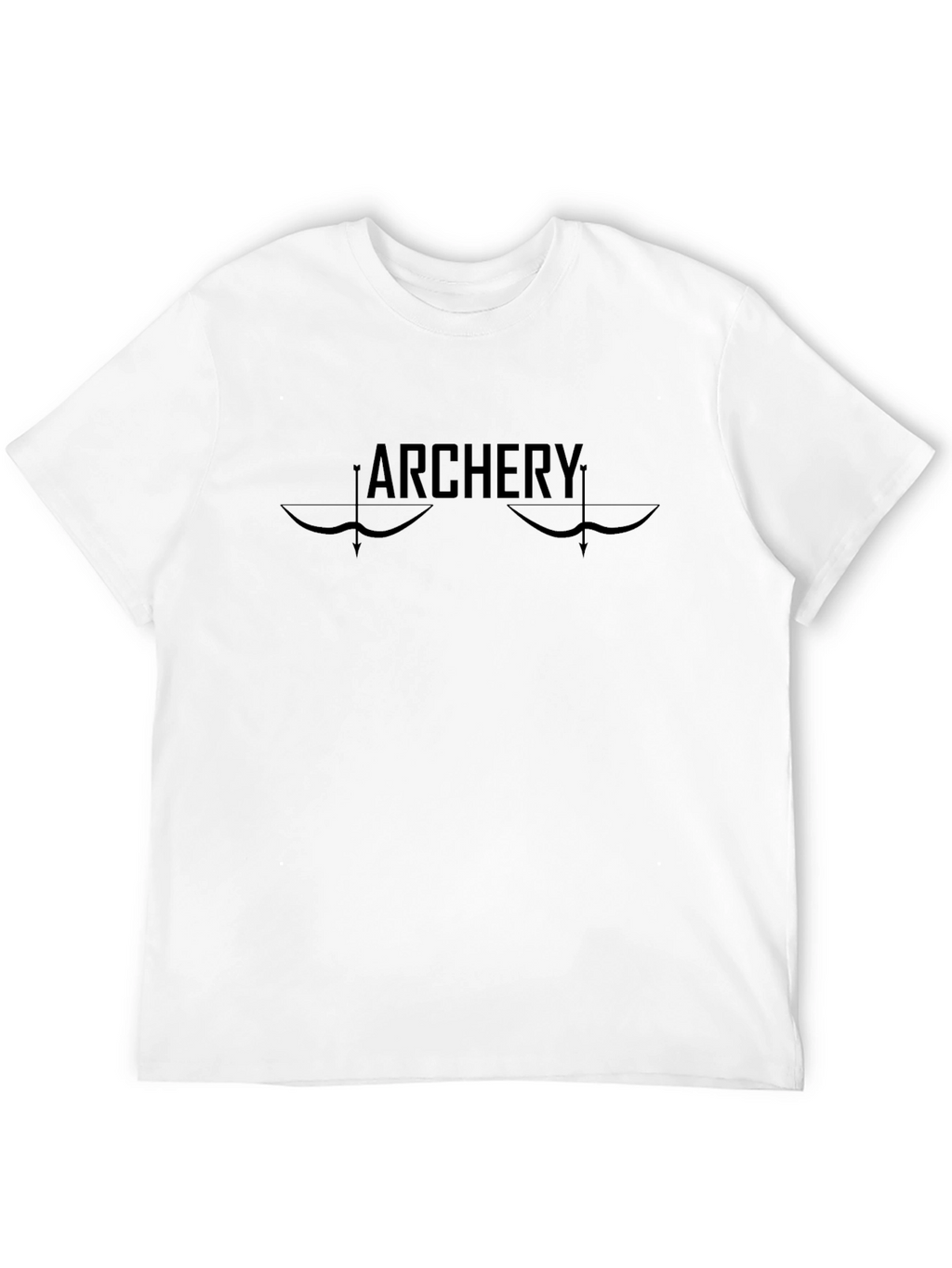 Archery Bow Arrow Graphic T-Shirt - Black Casual Tee