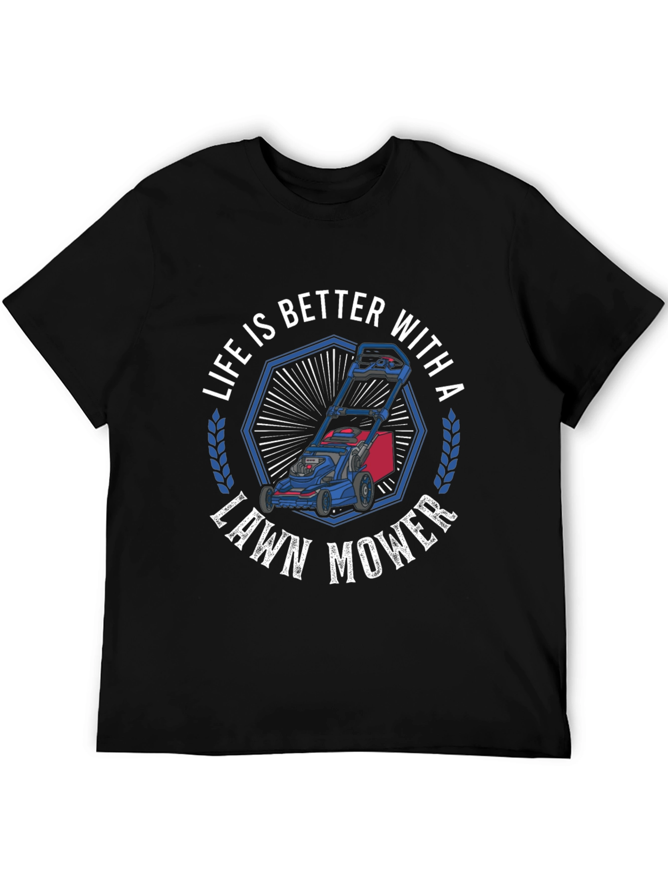 Life is Better with a Lawn Mower Black Graphic Tee