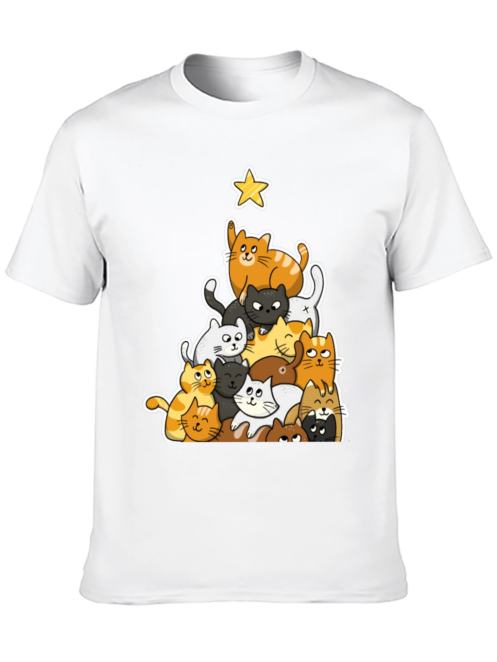 Cat Christmas Tree Graphic Tee