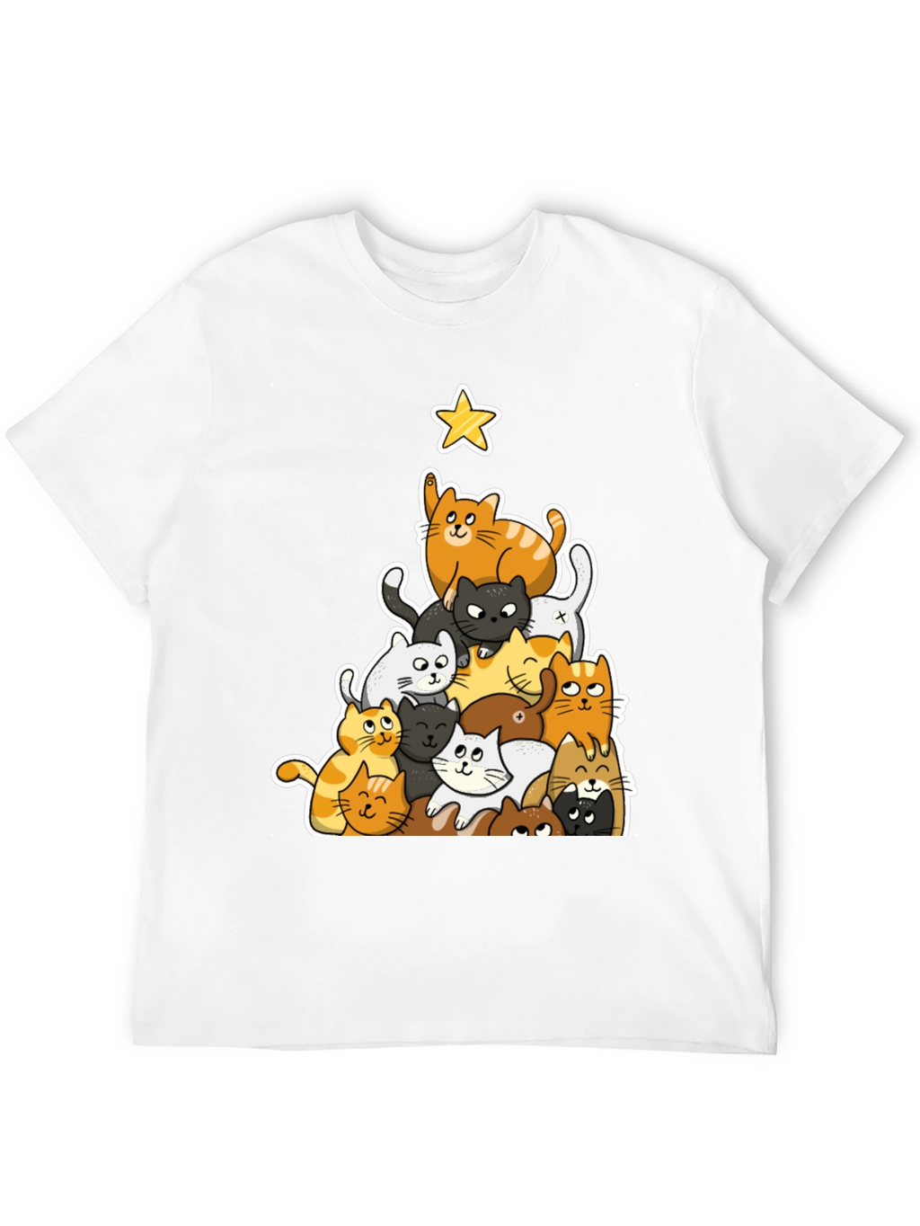 Cat Christmas Tree Graphic Tee