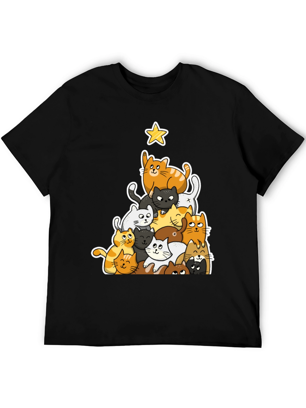 Cat Christmas Tree Graphic Tee
