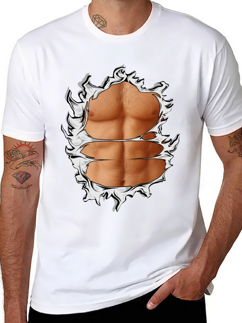 Ripped Abs Graphic T-Shirt