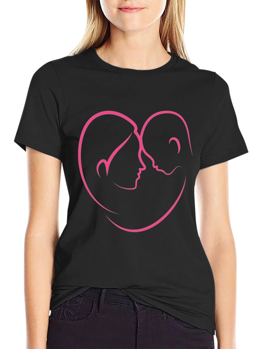 Love Heart Couple Outline T-Shirt