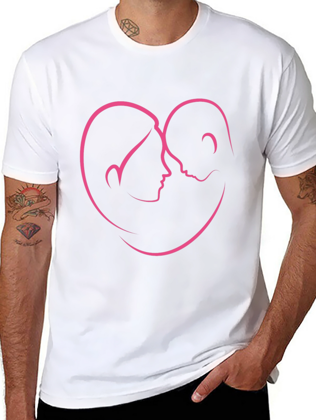 Love Heart Couple Outline T-Shirt