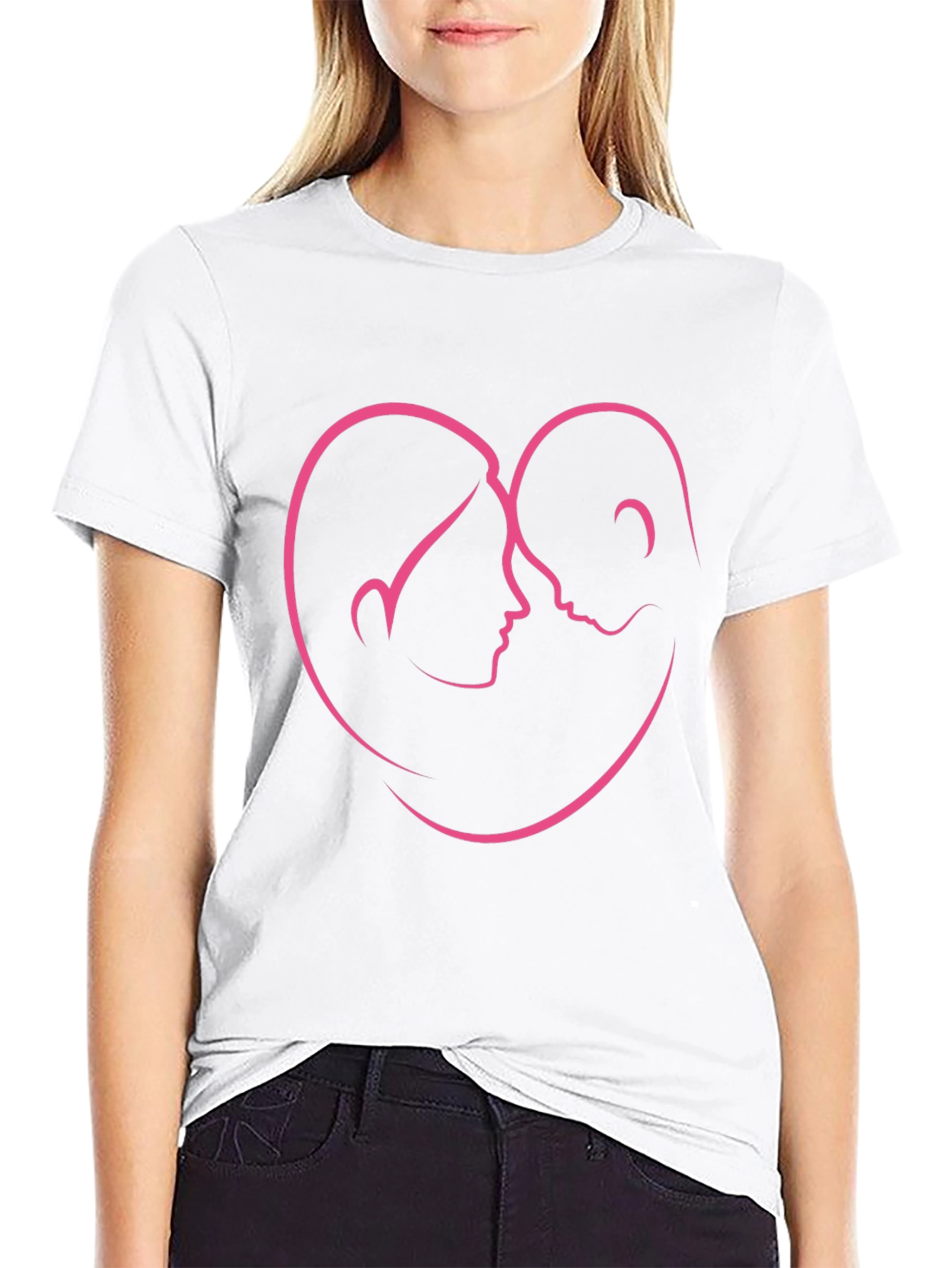 Love Heart Couple Outline T-Shirt