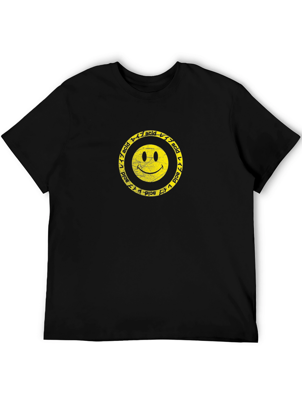 Acid Smiley Face Graphic Tee - Retro Style
