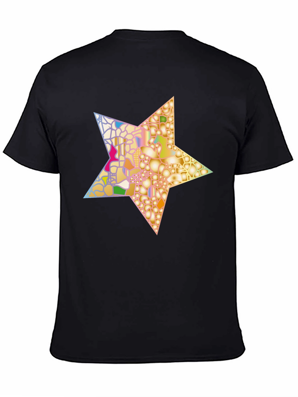 Abstract Star Graphic Tee - Stylish Mens Black T-Shirt