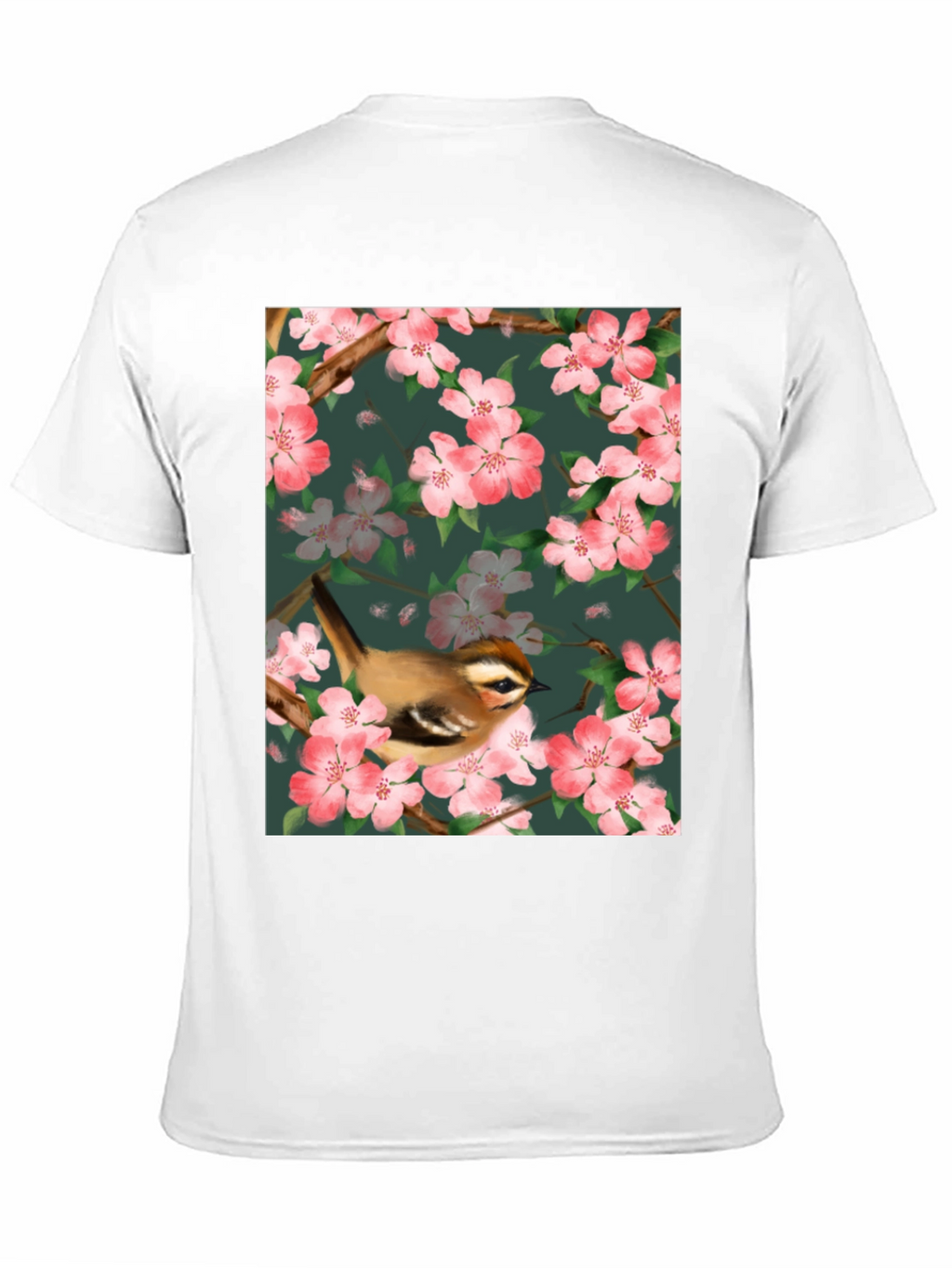 Bird & Blossom Graphic Tee - Nature Lovers Shirt