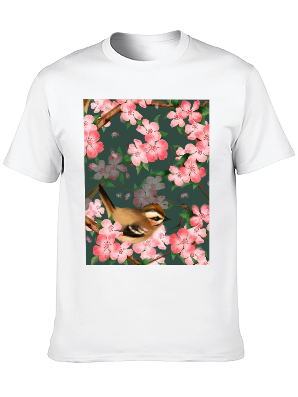 Bird & Blossom Graphic Tee - Nature Lovers Shirt