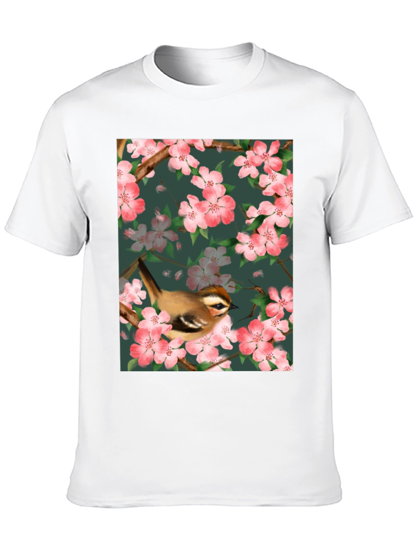 Bird & Blossom Graphic Tee - Nature Lovers Shirt